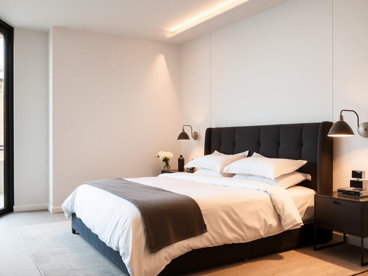 Well-presented Melbourne apartment bedroom maintained to professional standards